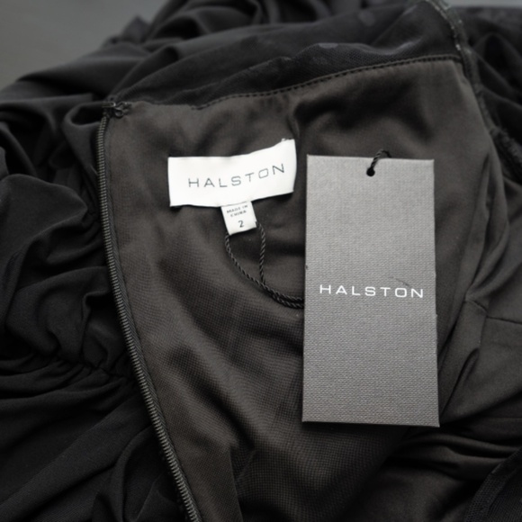 Halston. Hilary Dress in Jersey Mesh. - Picture 14 of 15